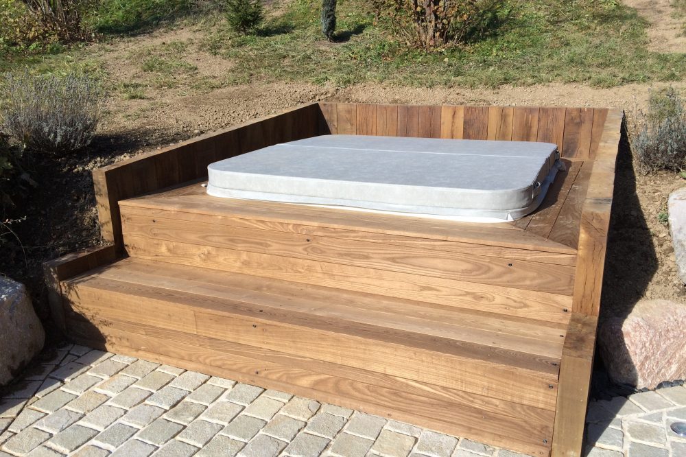 Jacuzzi plancher frêne chauffé